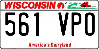 WI license plate 561VPO