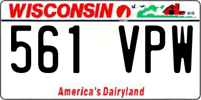 WI license plate 561VPW