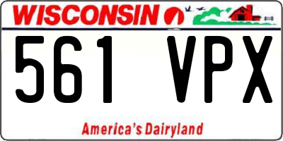 WI license plate 561VPX