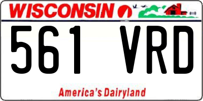 WI license plate 561VRD