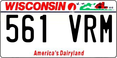 WI license plate 561VRM