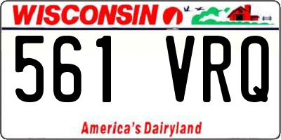 WI license plate 561VRQ