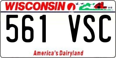 WI license plate 561VSC