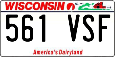 WI license plate 561VSF