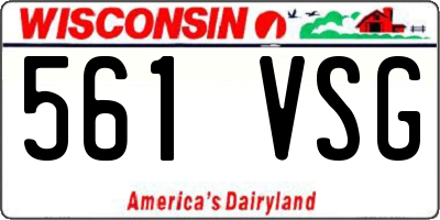 WI license plate 561VSG