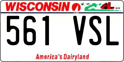 WI license plate 561VSL