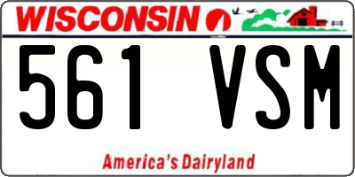 WI license plate 561VSM
