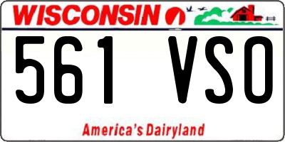 WI license plate 561VSO