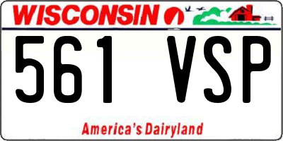 WI license plate 561VSP