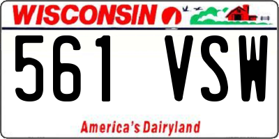 WI license plate 561VSW
