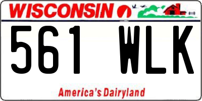 WI license plate 561WLK