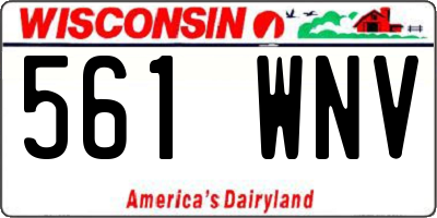 WI license plate 561WNV
