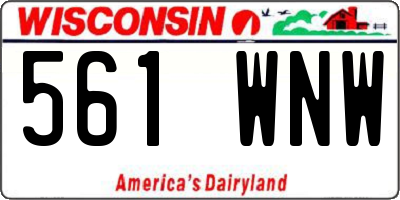WI license plate 561WNW