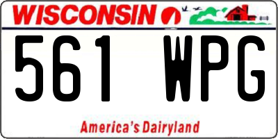 WI license plate 561WPG