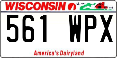 WI license plate 561WPX