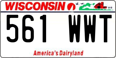 WI license plate 561WWT