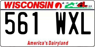 WI license plate 561WXL