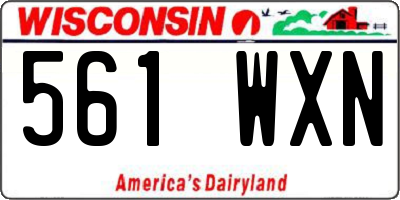 WI license plate 561WXN