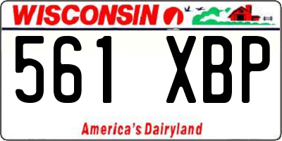 WI license plate 561XBP