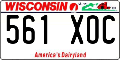 WI license plate 561XOC