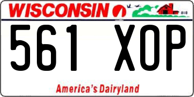 WI license plate 561XOP