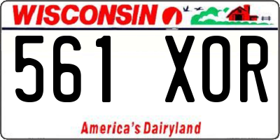WI license plate 561XOR