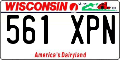 WI license plate 561XPN