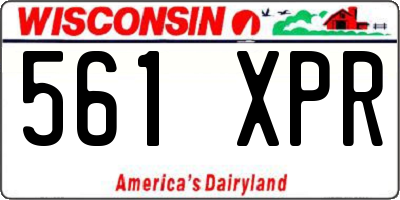 WI license plate 561XPR