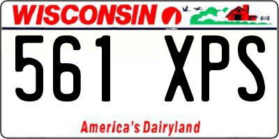 WI license plate 561XPS