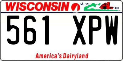 WI license plate 561XPW