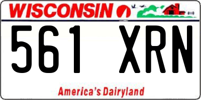 WI license plate 561XRN