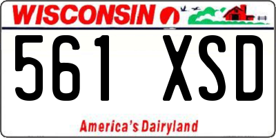 WI license plate 561XSD