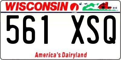 WI license plate 561XSQ