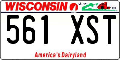 WI license plate 561XST