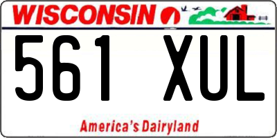 WI license plate 561XUL