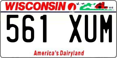 WI license plate 561XUM