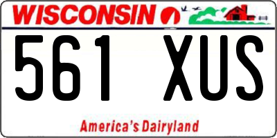 WI license plate 561XUS