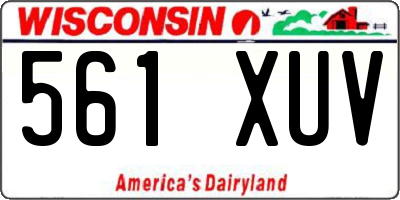 WI license plate 561XUV