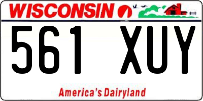 WI license plate 561XUY