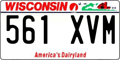 WI license plate 561XVM