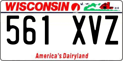WI license plate 561XVZ