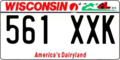 WI license plate 561XXK