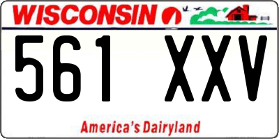 WI license plate 561XXV