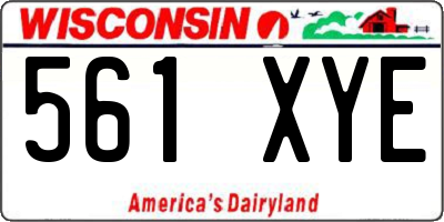 WI license plate 561XYE