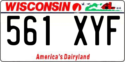WI license plate 561XYF