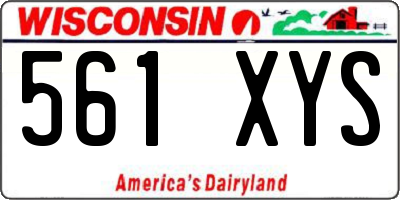 WI license plate 561XYS