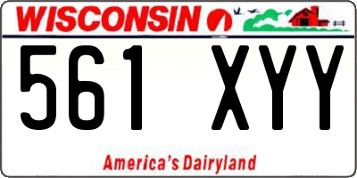 WI license plate 561XYY