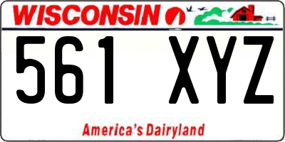 WI license plate 561XYZ