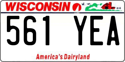 WI license plate 561YEA