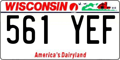 WI license plate 561YEF